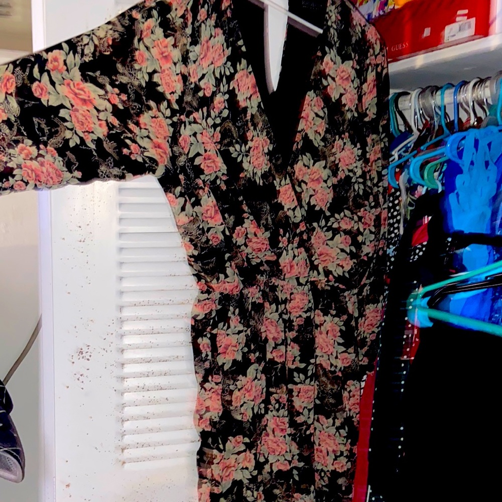 Plus size flowery romper
